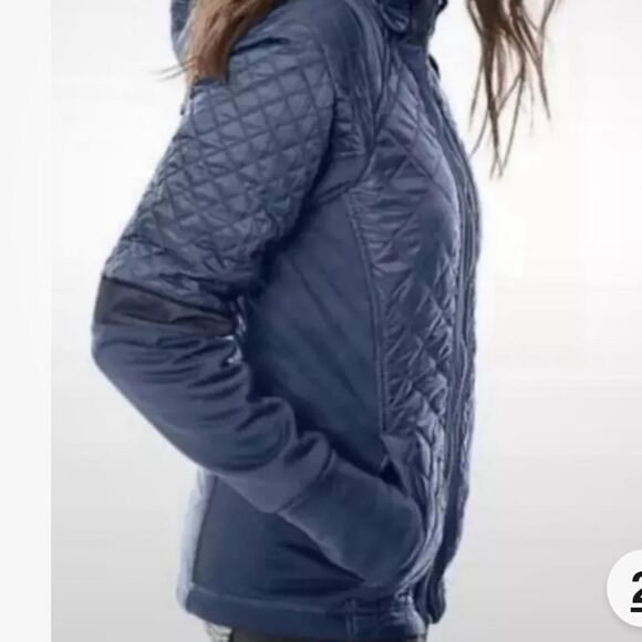 Athleta Rock Spring CYA Quilted Puffer Jacket/Coat size, small  dark blue - Picture 11 of 11